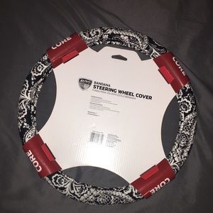 Black and White Steering Wheel Cover